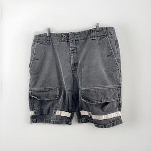 Marithe Girbaud Cargo Shorts Gray Strap Logo Y2K Streetwear Size 42